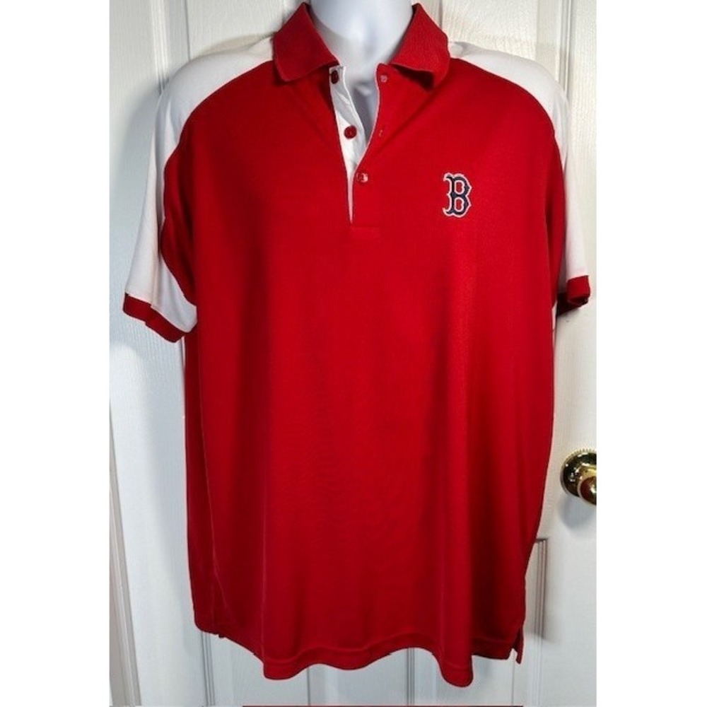 Antigua Boston Red Sox Men's Polo Shirt MLB Baseball‎ Red White Size XL
